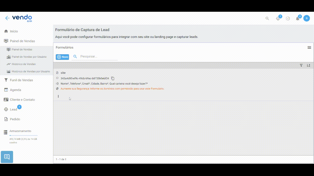 Cadastro Simples de Formulário de Leads